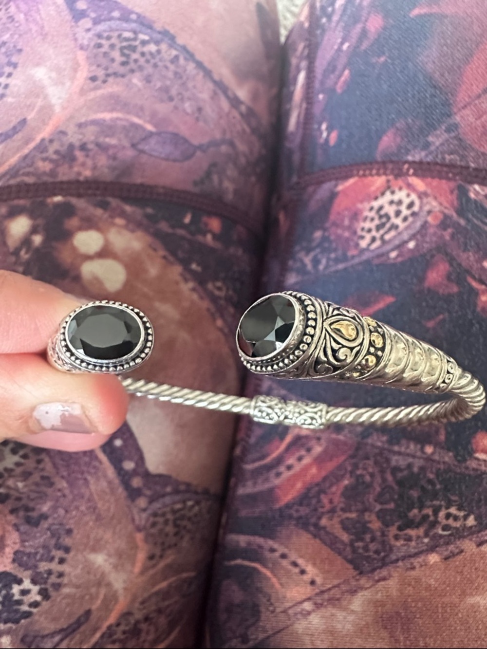 925 SS + 18k balinesian made cuff bracelet